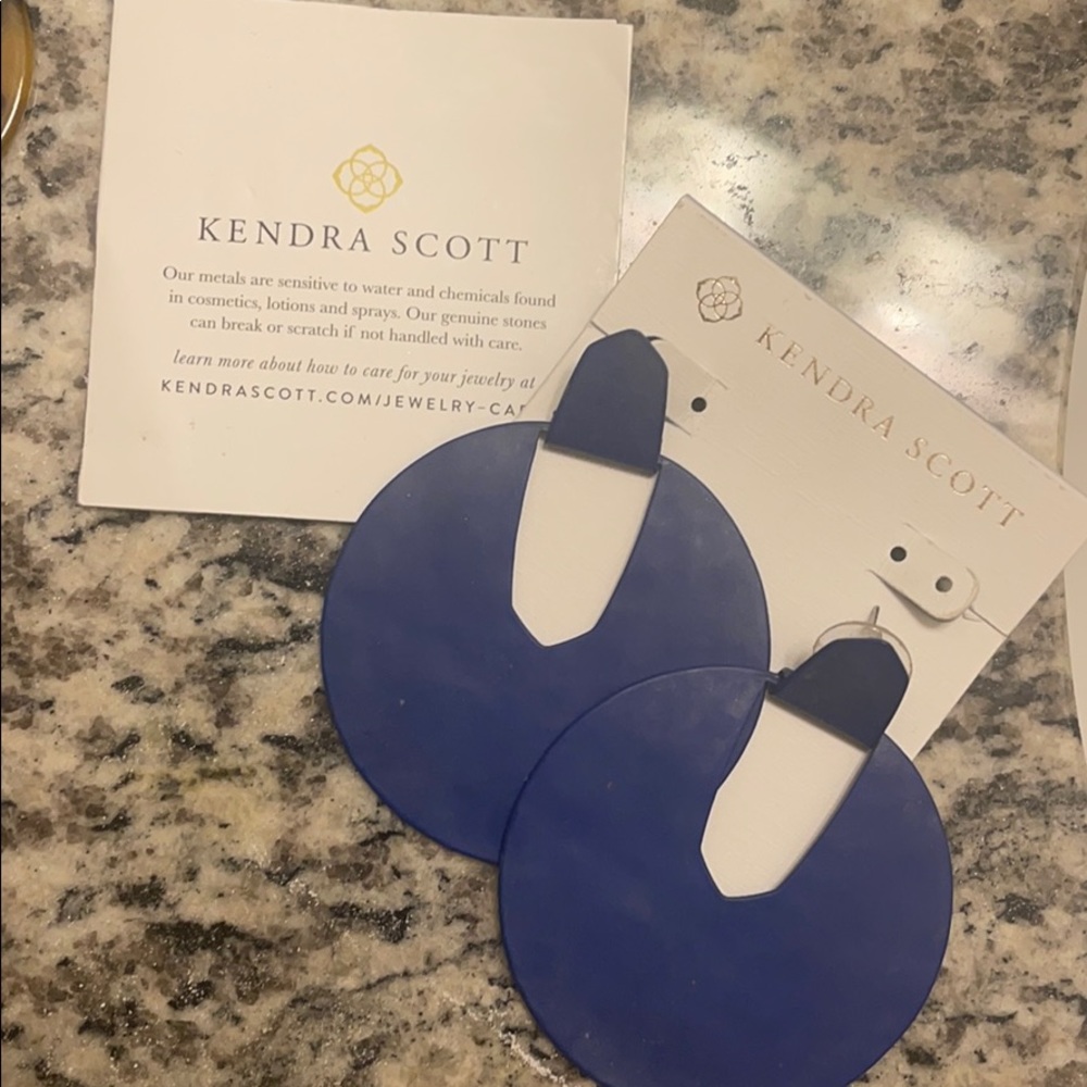 Blue statement earrings